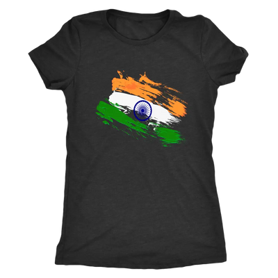 Indian flag faded strokes - Triblend T-Shirt Next Level Womens Triblend / Vintage Black / S T-shirt | Buy from Asteria One