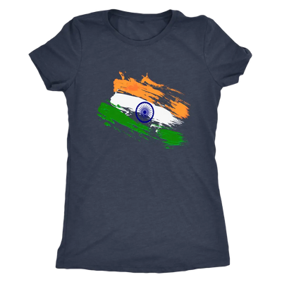 Indian flag faded strokes - Triblend T-Shirt Next Level Womens Triblend / Vintage Navy / S T-shirt | Buy from Asteria One