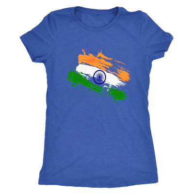 Indian flag faded strokes - Triblend T-Shirt Next Level Womens Triblend / Vintage Royal / S T-shirt | Buy from Asteria One