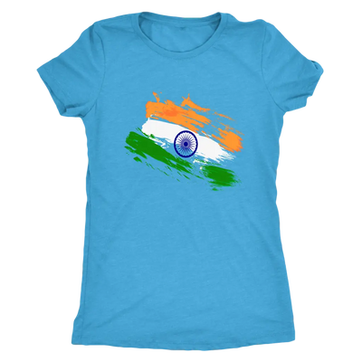 Indian flag faded strokes - Triblend T-Shirt Next Level Womens Triblend / Vintage Turquoise / S T-shirt | Buy from Asteria...