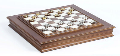 Italian made Gold and Silver Checkers & Marble Chess Board/Cabinet  Board Games | Buy from Asteria One