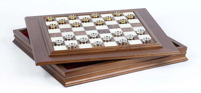 Italian made Gold and Silver Checkers & Marble Chess Board/Cabinet  Board Games | Buy from Asteria One