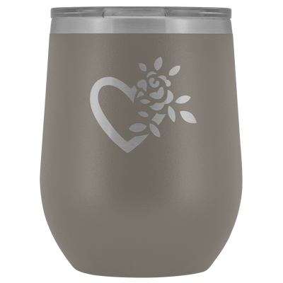 Laser etched flowering heart Wine Tumbler Pewter Wine Tumbler | Buy from Asteria One