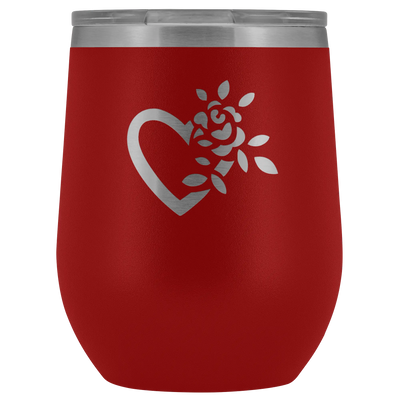 Laser etched flowering heart Wine Tumbler Red Wine Tumbler | Buy from Asteria One