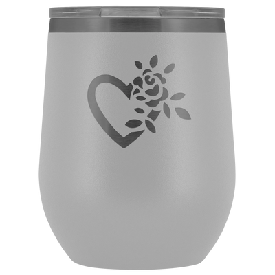 Laser etched flowering heart Wine Tumbler White Wine Tumbler | Buy from Asteria One