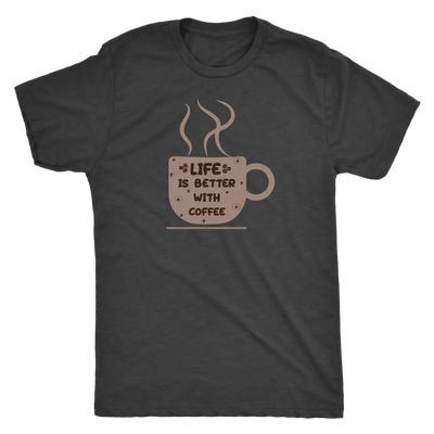 Life is better with coffee - Triblend T-Shirt Next Level Mens Triblend / Vintage Black / S T-shirt | Buy from Asteria One
