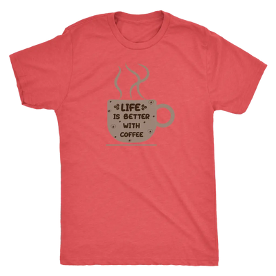 Life is better with coffee - Triblend T-Shirt Next Level Mens Triblend / Vintage Red / S T-shirt | Buy from Asteria One