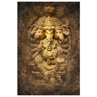 Lord Ganesha, Indian God of Prosperity  - Rectangle Gallery Canvas Art 8 x 12 Canvas Wall Art 3 | Buy from Asteria One