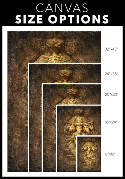 Lord Ganesha, Indian God of Prosperity  - Rectangle Gallery Canvas Art  Canvas Wall Art 3 | Buy from Asteria One