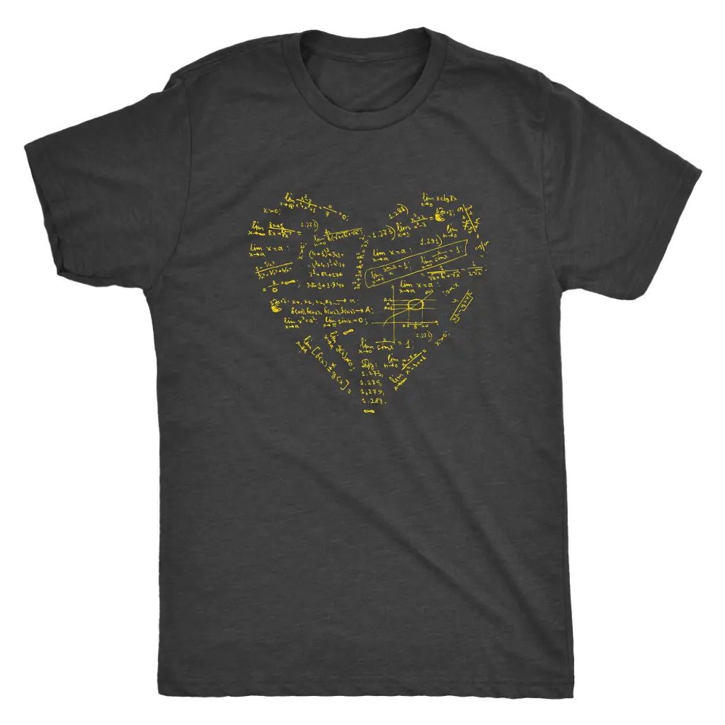 Math formulae heart - Triblend T-Shirt Next Level Mens Triblend / Vintage Black / S T-shirt | Buy from Asteria One