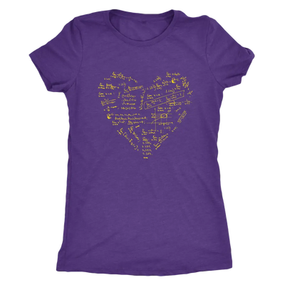 Math formulae heart - Triblend T-Shirt Next Level Womens Triblend / Purple Rush / S T-shirt | Buy from Asteria One