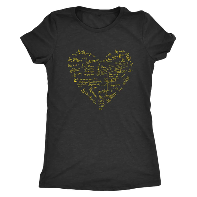 Math formulae heart - Triblend T-Shirt Next Level Womens Triblend / Vintage Black / S T-shirt | Buy from Asteria One