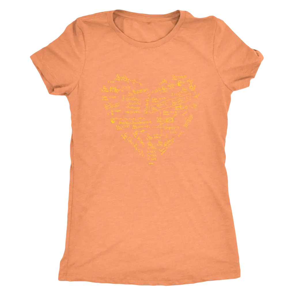 Math formulae heart - Triblend T-Shirt Next Level Womens Triblend / Vintage Light Orange / S T-shirt | Buy from Asteria One