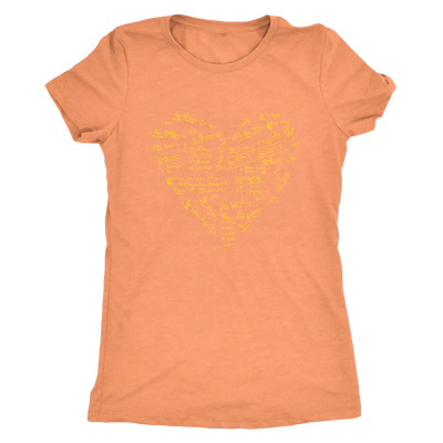 Math formulae heart - Triblend T-Shirt Next Level Womens Triblend / Vintage Light Orange / S T-shirt | Buy from Asteria One