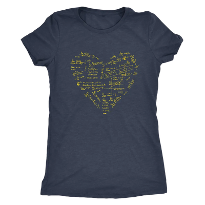 Math formulae heart - Triblend T-Shirt Next Level Womens Triblend / Vintage Navy / S T-shirt | Buy from Asteria One