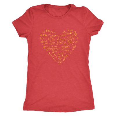 Math formulae heart - Triblend T-Shirt Next Level Womens Triblend / Vintage Red / S T-shirt | Buy from Asteria One