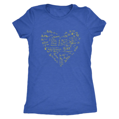 Math formulae heart - Triblend T-Shirt Next Level Womens Triblend / Vintage Royal / S T-shirt | Buy from Asteria One