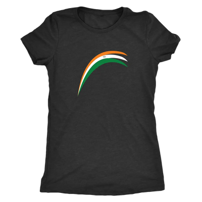 Modern Indian flag strokes - Triblend T-Shirt Next Level Womens Triblend / Vintage Black / S T-shirt | Buy from Asteria One