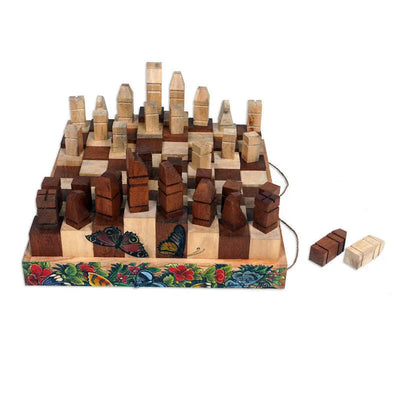 Monarch Strategy: Hand-Painted Butterfly & Floral Wood Chess Set from Bali  Chess Sets | Buy from Asteria One