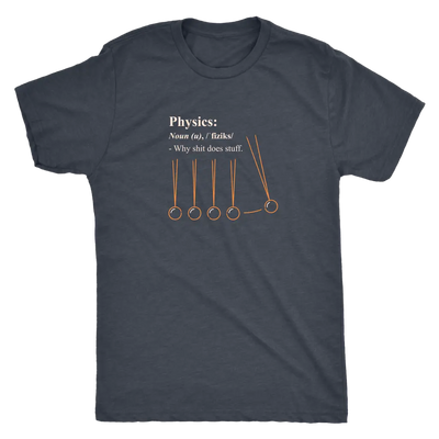 Physics - why shit does stuff  - Triblend T-Shirt Next Level Mens Triblend / Vintage Navy / S T-shirt | Buy from Asteria One