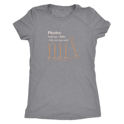 Physics - why shit does stuff  - Triblend T-Shirt Next Level Womens Triblend / Heather Grey / S T-shirt | Buy from Asteria...