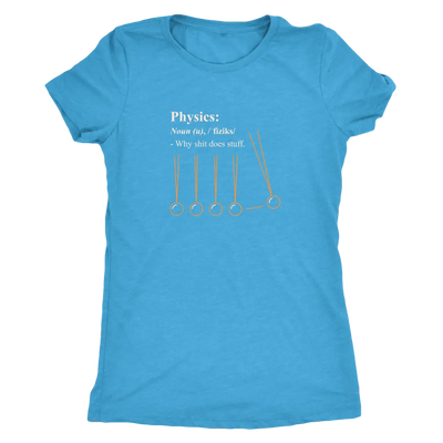 Physics - why shit does stuff  - Triblend T-Shirt Next Level Womens Triblend / Vintage Turquoise / S T-shirt | Buy from As...