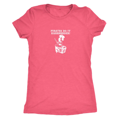 Pirates do it harrrrrrrderrrrrr - Pirates Triblend T-Shirt Next Level Womens Triblend / Vintage Light Pink / S T-shirt | B...