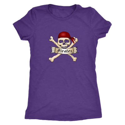 Pirates Skull cross bone - Pirates Triblend T-Shirt Next Level Womens Triblend / Purple Rush / S T-shirt | Buy from Asteri...