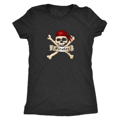 Pirates Skull cross bone - Pirates Triblend T-Shirt Next Level Womens Triblend / Vintage Black / S T-shirt | Buy from Aste...