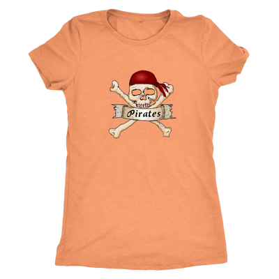 Pirates Skull cross bone - Pirates Triblend T-Shirt Next Level Womens Triblend / Vintage Light Orange / S T-shirt | Buy fr...