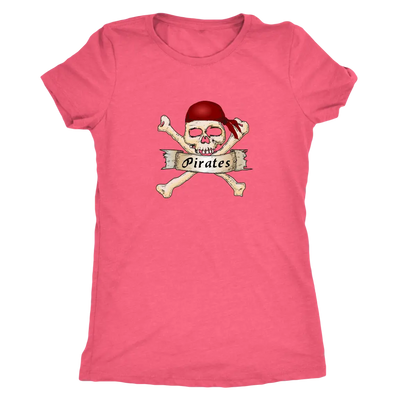 Pirates Skull cross bone - Pirates Triblend T-Shirt Next Level Womens Triblend / Vintage Light Pink / S T-shirt | Buy from...