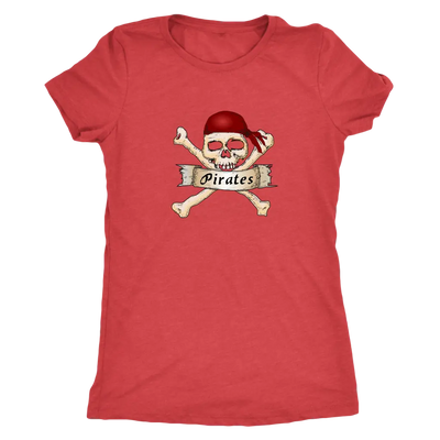 Pirates Skull cross bone - Pirates Triblend T-Shirt Next Level Womens Triblend / Vintage Red / S T-shirt | Buy from Asteri...