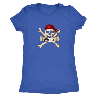 Pirates Skull cross bone - Pirates Triblend T-Shirt Next Level Womens Triblend / Vintage Royal / S T-shirt | Buy from Aste...