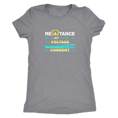 Resistance is not futile it is voltage divided by current - Physics - Triblend T-Shirt Next Level Womens Triblend / Heathe...