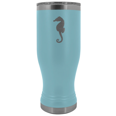 Sea horse stainless steel vacuum insulated BPA and Lead Free coffee Tumbler with clear lid Light Blue Tumblers | Buy from ...