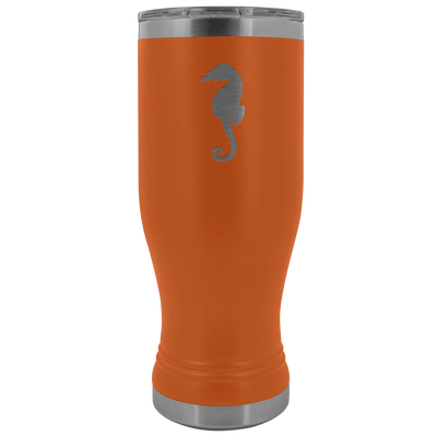 Sea horse stainless steel vacuum insulated BPA and Lead Free coffee Tumbler with clear lid Orange Tumblers | Buy from Aste...