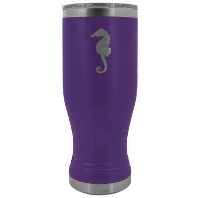 Sea horse stainless steel vacuum insulated BPA and Lead Free coffee Tumbler with clear lid Purple Tumblers | Buy from Aste...