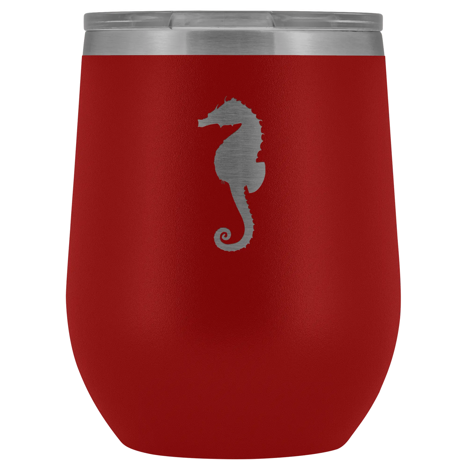Sea horse stainless steel vacuum insulated Stemless Wine Tumbler with clear lid Red Wine Tumbler | Buy from Asteria One