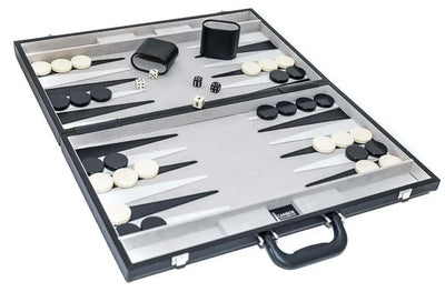 Tournament size Backgammon Set with Leatherette case, luggage handle and Nickel plated hardware  Board Games | Buy from As...