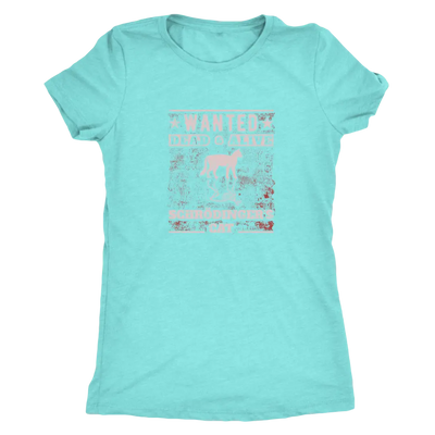 Wanted - Dead and Alive - Schrodingers cat - Physics Triblend T-Shirt Next Level Womens Triblend / Tahiti Blue / S T-shirt...