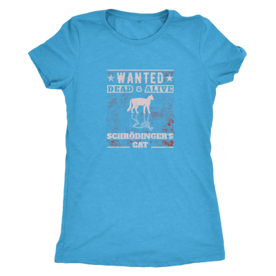 Wanted - Dead and Alive - Schrodingers cat - Physics Triblend T-Shirt Next Level Womens Triblend / Vintage Turquoise / S T...