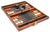 Walnut Professional Tournament backgammon set Made in Italy with brass latch 24kt gold plated with lock & key