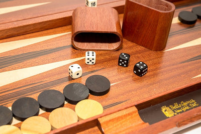 Walnut Backgammon Set with Hidden Magnetic Closure