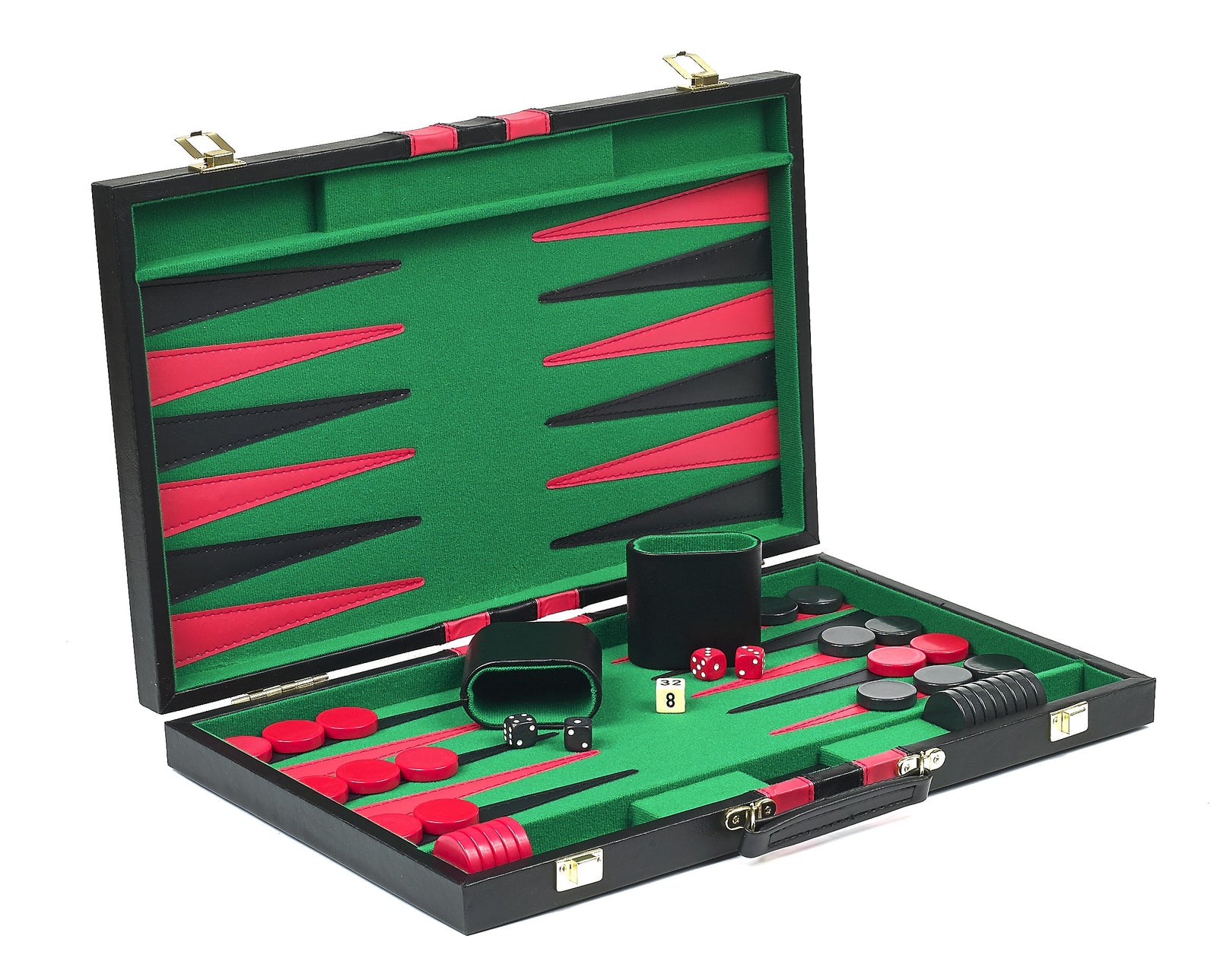 Vegas Gammon Tournament Backgammon Set with Leatherette Case