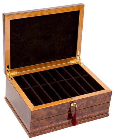 Brass Staunton 1880 Chess Set with Master Board & Napoli Storage Box