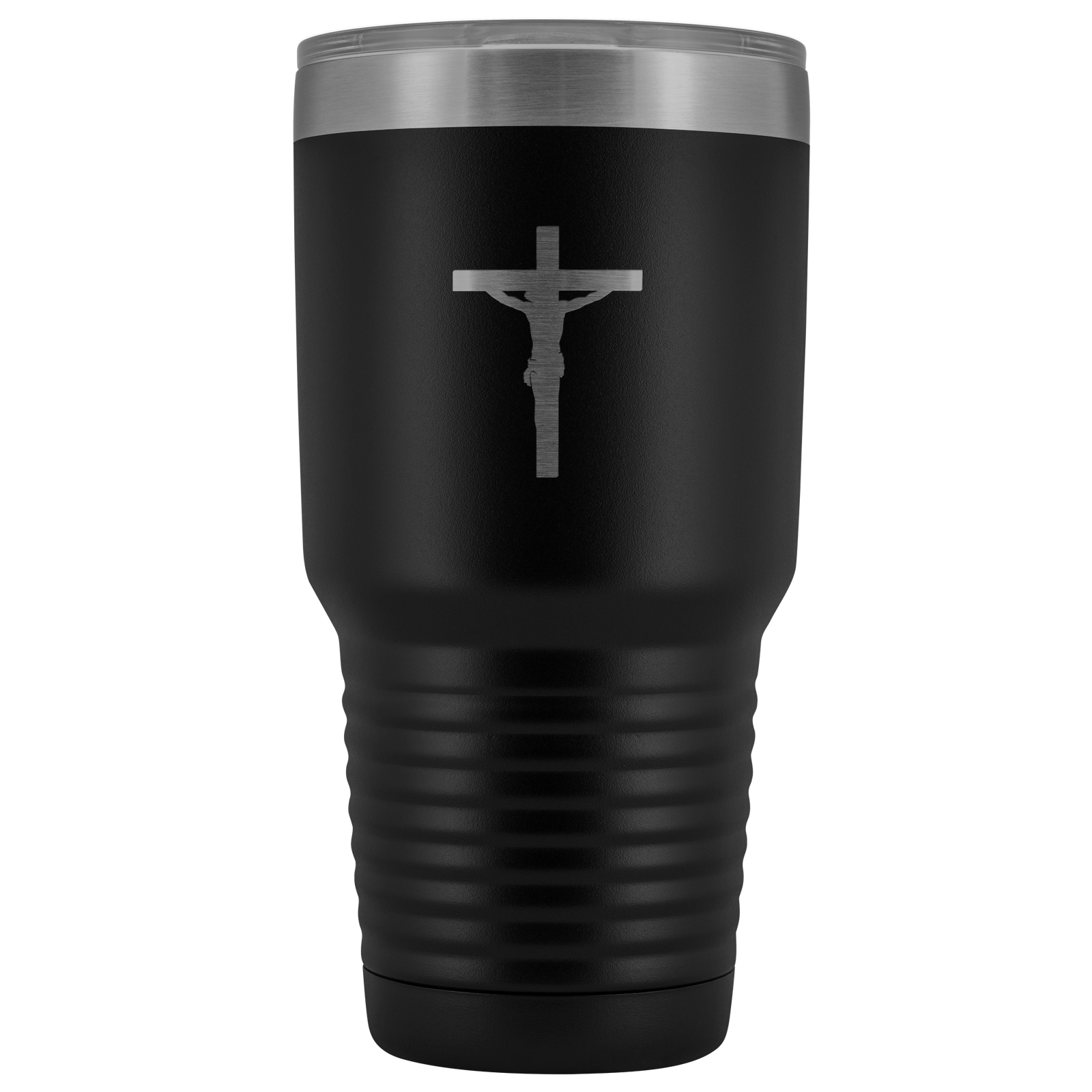 Jesus crucifixion stainless steel vacuum insulated hot and cold beverage container