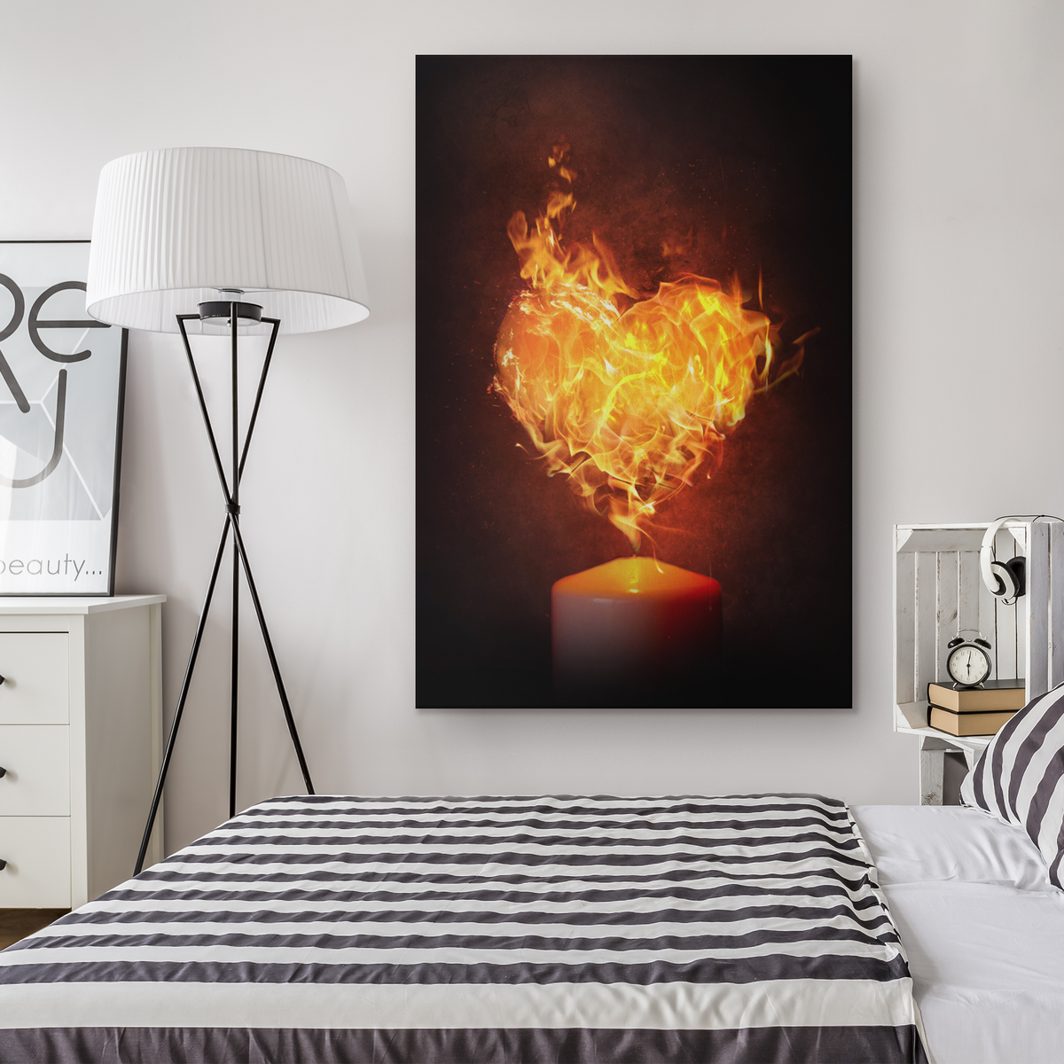 Heart on fire - Rectangle Gallery Canvas Art