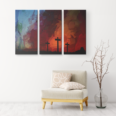 The three crosses - 3 Piece Canvas wall art