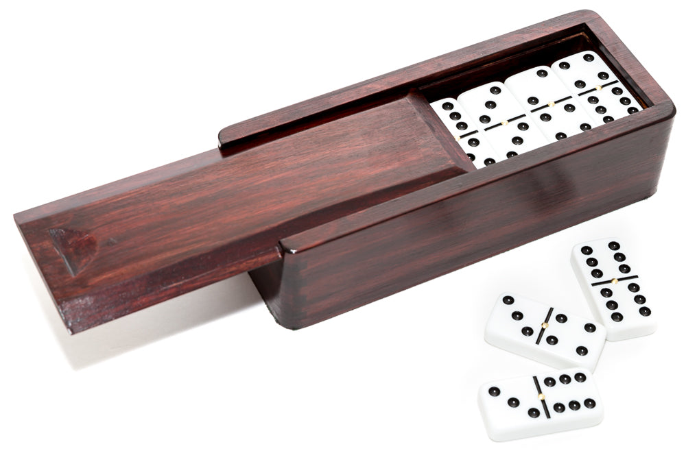 Deluxe Dominoes Set with elegant rosewood box