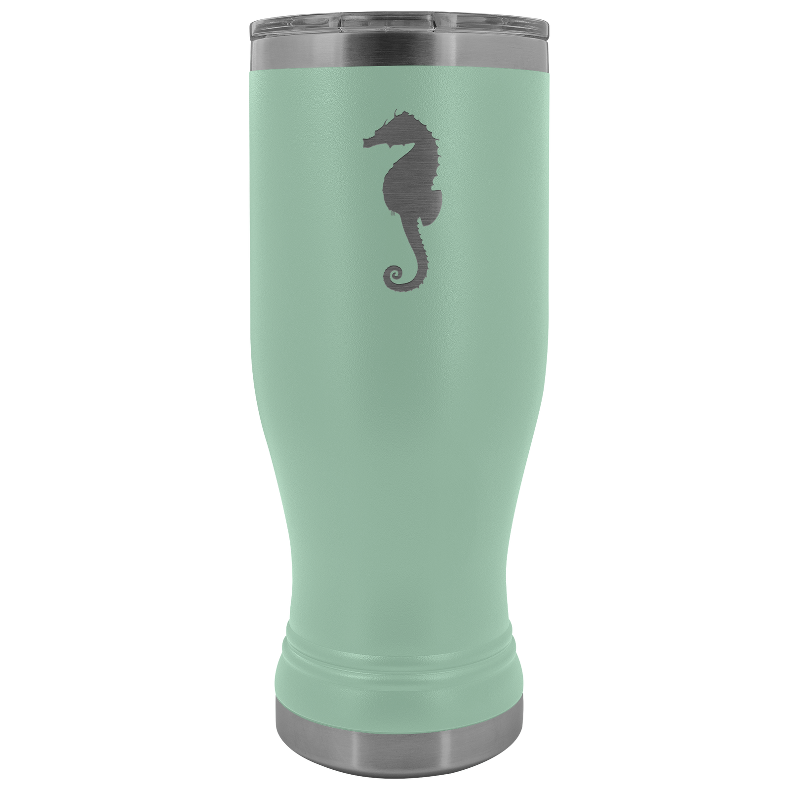Sea horse stainless steel vacuum insulated BPA and Lead Free coffee Tumbler with clear lid